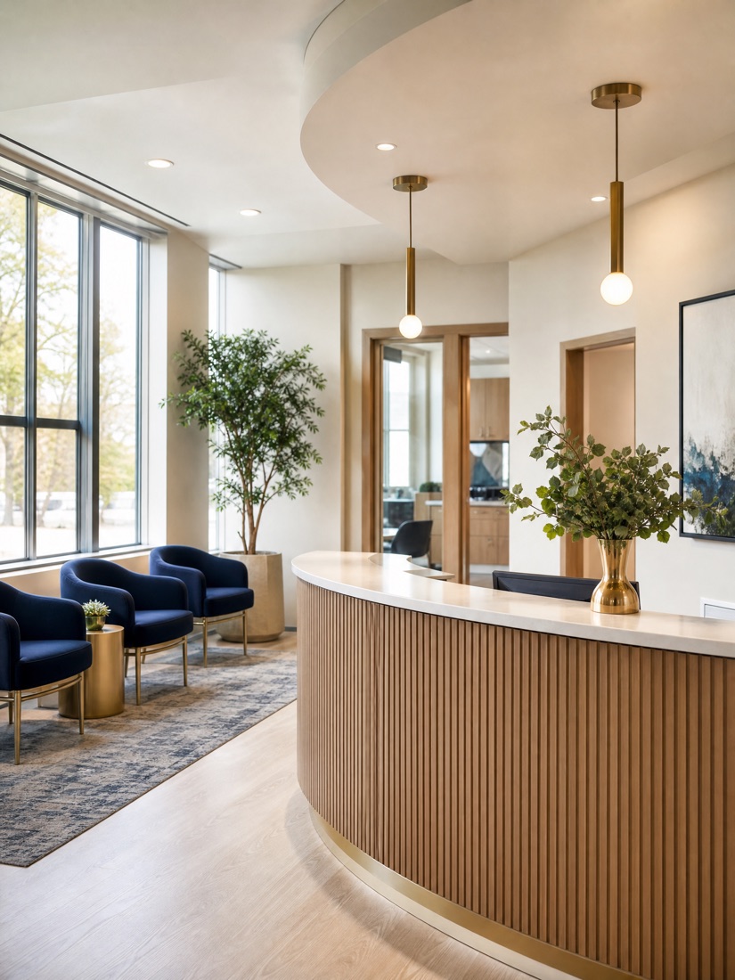 A bright, modern orthodontic practice reception and consultation area
